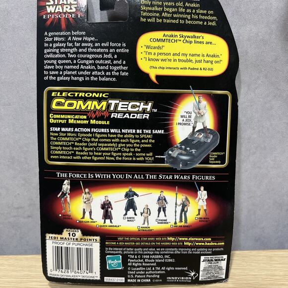 Hasbro Star Wars Anakin Skywalker figure Episode 1 With CommTech Chip 1998 - Picture 5 of 5